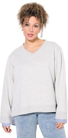 Ulla Popken - Sweatshirt - Blauw - Gelaagde Look - Lange Mouwen