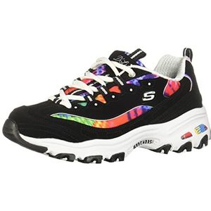 Skechers D'Lites - Zomer Fiesta Sneakers voor dames, zwart (zwart/meerkleurig), 35 EU, zwart (multi), 35 EU Breed