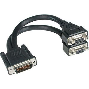 C2G 22CM LFH-59 (DMS-59) naar 2 x HD15 VGA Computer Monitor Splitter kabel/Graphics Card Connector kabel