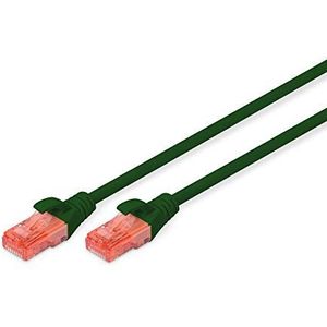 DIGITUS LAN kabel Cat 6 - 1m - RJ45 netwerkkabel - UTP niet afgeschermd - Compatibel met Cat-6A & Cat-5e - Groen