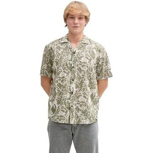 TOM TAILOR DENIM - Overhemd - Groen - Comfort Fit - Halve Mouw