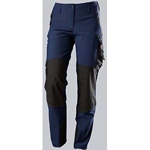 BP 1862-620-1432 Workwear Dames Superstretch broek, polyamide en elastaan, Nachtblauw/zwart, maat 42n