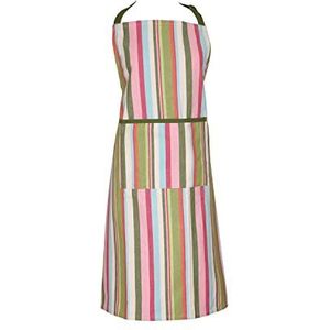 Dexam Gerecycled Katoen Gestreepte Volwassen Schort - Groen, Meerkleurig, one size