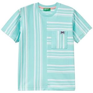United Colors of Benetton T-shirt 37HLG109G, turquoise en wit 902, 90 kinderen, turquoise en wit 902