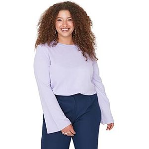 Trendyol Plus Size Sweater Regular, Paars, XXL grote maten