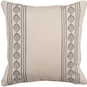 BigBuy Home Kussen katoen linnen parelgrijs bedrukt 50 x 50 cm