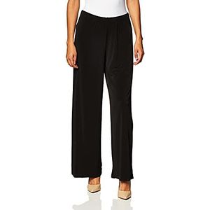 AGB Women's Petite Soft Knit Pant with Wide Leg Palazzo, Black, Petite/X-Large