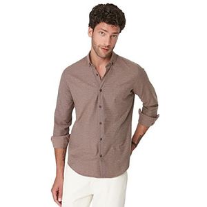 Trendyol Heren Camel Men Slim Fit Collar Shirt, S