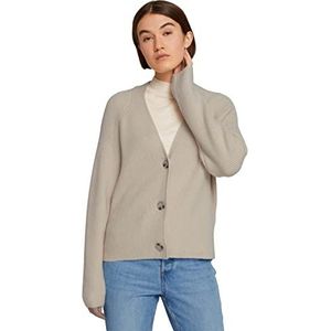 TOM TAILOR Denim Dames Basic cardigan 1030000, 10336 - Light Cashew Beige, XS