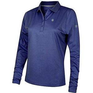 Island Green Golf IGLTOP1696 Womens Ademend Thermische 2 Manier Stretch Lange Mouwen Polo Shirt Sport Top, Franse Marine, Maat 12