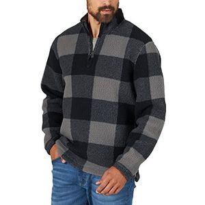 Wrangler Authentics Heren Wooly Fleece Quarter Zip Pullover Shirt, Heel Shade, Medium