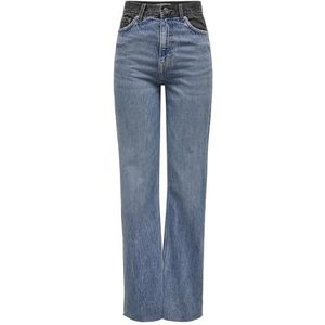 ONLY Onlcamille Hw Wide Reworked DNM AKM jeans, mediumblauw, 30W x 30L dames, Denim Medium Blauw, 30W x 30L
