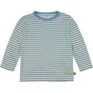 loud + proud Uniseks kinderstrepen met linnen, GOTS-gecertificeerd T-shirt, lagoon, 62/68 cm