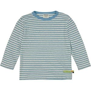 loud + proud Uniseks kinderstrepen met linnen, GOTS-gecertificeerd T-shirt, lagoon, 62/68 cm