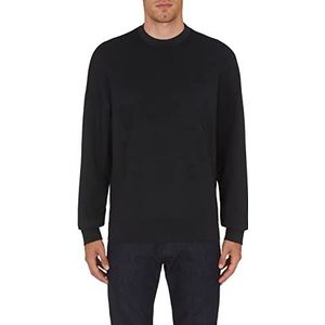 Armani Exchange Heren reliëf & Big on Tone belettering sweatshirt, zwart, extra large, zwart, XL