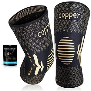 2 stuks koperen kniebraces voor mannen en vrouwen, beste compressie-kniesteunen, kniebandages, ondersteuning voor meniscus, artrose, ACL, krachtsport, gym, hardlopen, joggen