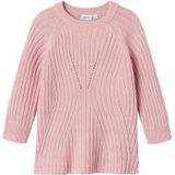 Gebreid Jurk - Platgebreid - Lange Mouwen - Ronde Hals - Loose Fit