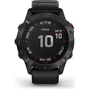 GARMIN Fenix 6 PRO, GPS Multisport Smartwatch, 1,3-inch Display, Geïnstalleerde Kaarten van Europa, Muziekopslag, Garmin Pay