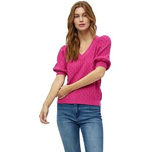 Peppercorn Rosalia V-hals Halve Mouw Gebreid T-shirt | Roze T-shirts voor Vrouwen UK | Lente T-shirt | Maat XL