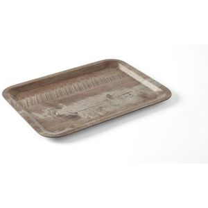 HENDI Dienblad van melamine met hout bedrukking - Hout donker - 240x350 mm