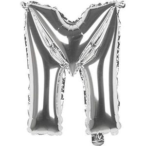 Boland - Folieballon letter, grootte 36 cm, zilver, letterballon, lucht, helium, vulling, verjaardag, jubileum, jubileum, levensjaar, verrassingsfeest, kinderverjaardag