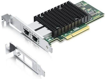 10Gtek® 10Gb PCI-E NIC Network Card, Dual Copper RJ45 Port, with Intel X540 Controller, PCI Express Ethernet LAN Adapter Support Windows Server/Windows/Linux/ESX, Compare to Intel X540-T2