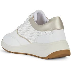 Geox D CRISTAEL D Sneakers voor dames, wit/LT goud, 37 EU, Wit Lt Gold, 37 EU