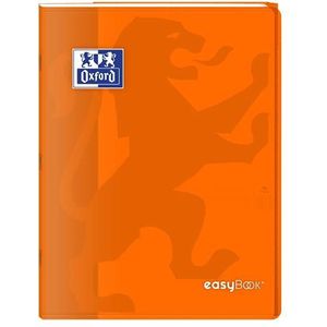 Oxford EasyBook boekje, 24 x 32 cm, 96 pagina's, grote ruiten, 90 g, omslag van polypropyleen, oranje, met hoezen, 40 stuks