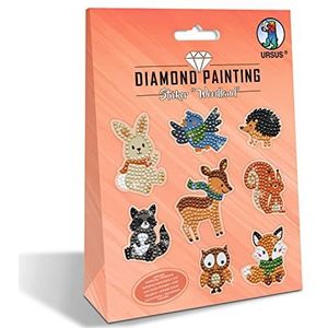 Ursus 43500011 - Diamond Painting Sticker ""Woodland"", 2 stickervellen met accessoires voor het maken van stickers met fonkelende diamanten