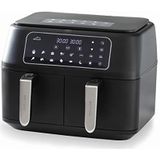 Lacor - 69508 - Friteuse zonder olie DuploAir, Air Fryer met touchscreen, dubbele mand, inclusief recept, 11 programma's, dehydratiefunctie, anti-aanbak-ECO, grote capaciteit 9 l, 2400 W