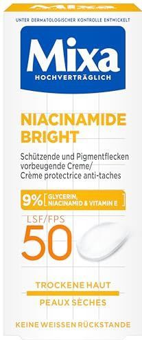 Mixa - Niacinamide Bright - Zonnebrandcrème - SPF 50 - Hypoallergeen - 50 ml