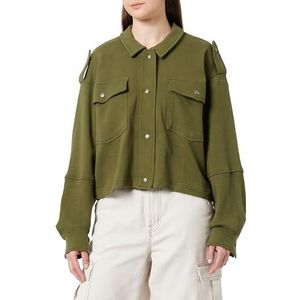 LIBBI Dames sweatjack 12604613-LI01, olijf, M, olijf, M