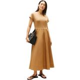 Tommy Hilfiger - Modern Cody Midi Mix - Jurk - Uitlopende - Donkerblauw