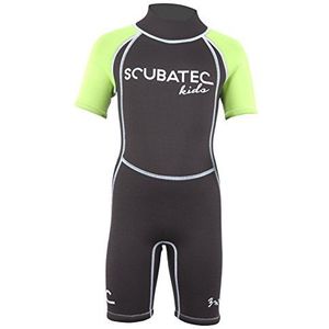 Scubatec 3mm Kindershorty Kids Wave, zwart-groen, 92-98 (3XS)