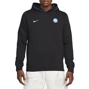 Nike, Inter M Nk Travel FLC Hoodie Sweatshirt met capuchon, zwart/wit, XL, voor heren
