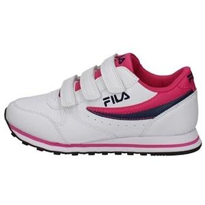 FILA Orbit Velcro Kids Sneaker, White-Carmine, 33 EU