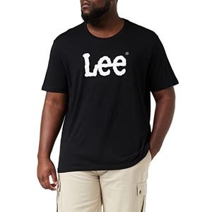 Lee Wobbly Logo Tee T-shirt voor heren, zwart (zwart 01), XX-Large