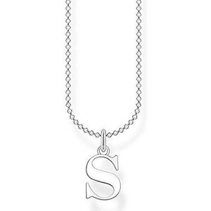 Thomas Sabo Dames halsketting letter S zilver 925 sterling zilver, 38-45 cm lengte, 38,00-45,00 cm, Sterling zilver, Niet van toepassing