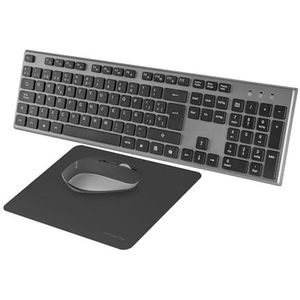 Tacens ZENITH, Draadloze 3-in-1 Combo met DualLink 2.4 GHz Technologie, Full-Size Membranen Toetsenbord met SmartKey Copilot AI, Optische Muis 3200 DPI, Nanotextiel Muismat, Italiaanse Taal, Zwart