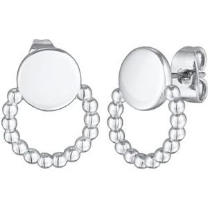 Elli Oorstekers voor dames, plaatjes, boldesign, geo, zilverkleurig, Eén maat, Messing, Geen edelsteen