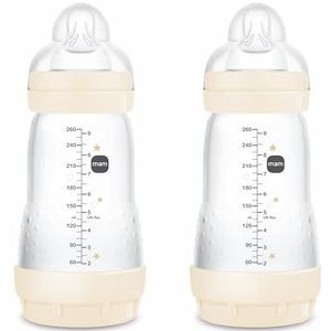 MAM Easy Start Anti-Colic A139 fles - gepatenteerde antikoliekfles met Skinsofttm ultrazachte siliconen speen, baby's vanaf 2 maanden, 2 stuks, 260 milliliter, verschillende modellen