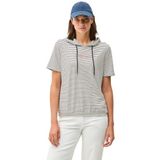 Cecil Dames Gestreepte hoodie met glitter in Wit, Gr: L