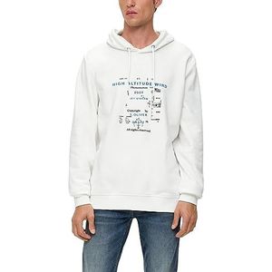 s.Oliver Heren sweatshirt lange mouwen met capuchon, wit, XL