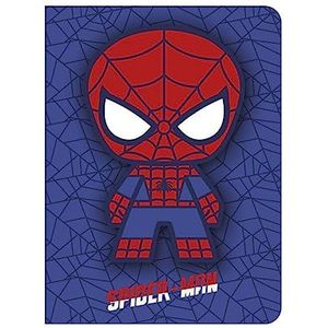 Spiderman Squishy Notitieboek, zachte omslag met Spiderman-patronen, rood en blauw, van 80% papier en 20% polyurethaan, origineel product, ontworpen in Spanje