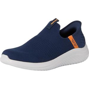 Skechers Jongens Slip-On, Navy Textiel/Oranje Trim, 10.5 UK, Navy Textiel Oranje Trim, 28 EU