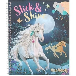 Depesche 12471 Miss Melody - Stick & Shine kleurboek, 24 pagina's met leuke paardenmotieven, om in te kleuren en te ontwerpen