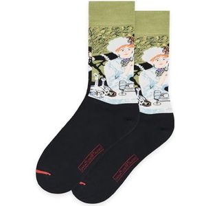 MuseARTa Sokken van katoen met het schilderij After the Luncheon van de kunstenaar Auguste Renoir in maat 36-40, AR-AL-06-36-40, groen, 36-40