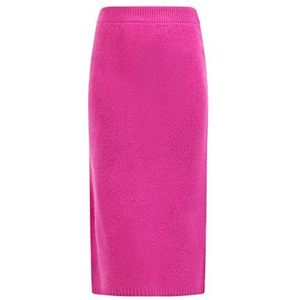 ECY Gebreide rok voor dames, roze, XL-XXL