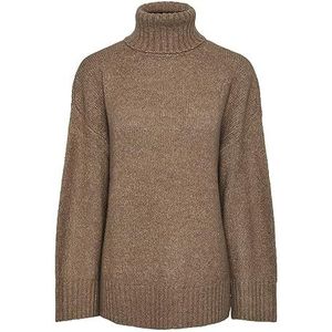 Bestseller A/S Dames Pcnancy Ls Loose Roll Neck Knit Noos Bc Pullover, fossiel, XS