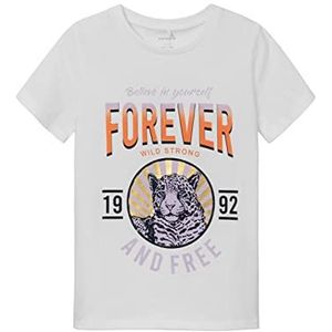 NAME IT Meisjes NKFHECILLE SS TOP T-shirt, Bright White, 116, wit (bright white), 116 cm